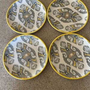 Williams Sonoma Yellow and Gray Salad Plates